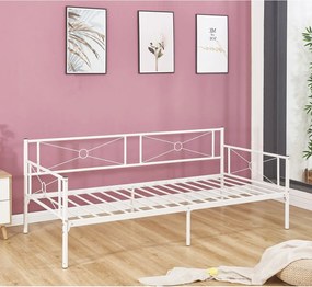 QUEEN Daybed Κρεβάτι Μέταλλο Βαφή Άσπρο   1τμχ