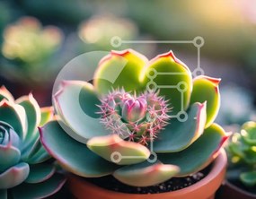 Intra Συλλεκτικό Ξύλινο Παζλ Plywood 4mm - Ομάδα παχύφυτων σε γλάστρες Σε Ξύλινο Κουτί - Διαστάσεις: 10x10 cm – 25 κομμάτια