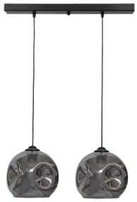 Κρεμαστό Φωτιστικό Οροφής 2xE27 Γυαλί Pop Heronia Lighting-02-0394-Φιμέ/Smoke 02-0394