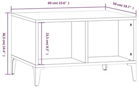 Τραπεζάκι Σαλονιού Sonoma Δρυς 60x50x36,5εκ. Επεξεργασμένο Ξύλο - Καφέ