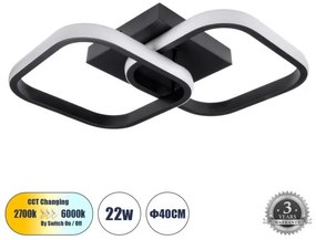 Φωτιστικό Οροφής LED 22W 2640lm NORA Globostar-61061-Μαύρο 61061