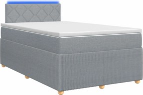 vidaXL Κρεβάτι box spring με στρώμα Ανοιχτό γκρι 120 x 190 cm Ύφασμα