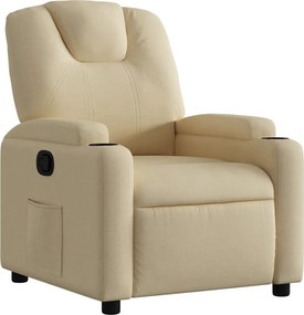 vidaXL Πολυθρόνα Ανακλινόμενη με Κρεμ Ύφασμα από Ύφασμα