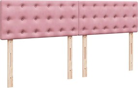 vidaXL Κρεβάτι Boxspring με Στρώμα Ροζ 180x200 εκ. Βελούδινο