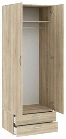 Ντουλάπα Bristol 187, Sonoma οξιά, 214x74x52cm, 68 kg, Πόρτες ντουλάπας: Με μεντεσέδες | Epipla1.gr