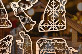 Intra απο ξύλο plywood 3mm-4mm πάχος Χριστουγεννιάτικου NATIVITY SCENE Δίασταση 25x25 cm INTRAFABR-46685609