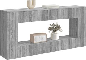 vidaXL Τραπέζι κονσόλας Ριγέ Γκρι Σονομά 155 x 29 x 74 εκ.