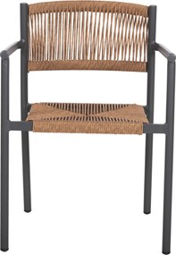 ΠΟΛΥΘΡΟΝΑ ΑΛΟΥΜΙΝΙΟΥ STER HM5786.12 ΑΝΘΡΑΚΙ-ΣΥΝΘ.RATTAN ΜΠΕΖ 55,5x53x78Υεκ.