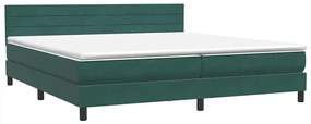 BOX SPRING ΚΡΕΒΑΤΙ ΜΕ ΣΤΡΩΜΑ ΣΚΟΥΡΟ ΠΡΑΣΙΝΟ 180X220CM ΒΕΛΟΥΔΙΝΟ 3316368