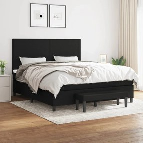 Κρεβάτι Boxspring με Στρώμα Μαύρο 160x200 εκ. Υφασμάτινο