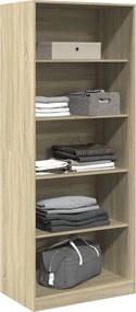 vidaXL Ντουλάπα Χρώμα Sonoma Δρυς 80x50x200 εκ. από Επεξ. Ξύλο