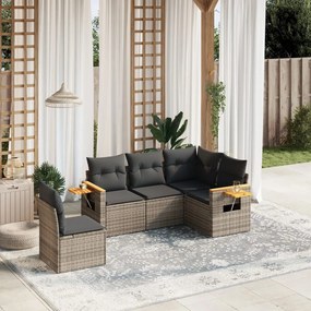 vidaXL Patio Sofa Set 5-θέσια Grey