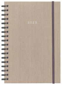 Next ημερολόγιο 2025 fabric plus ημερήσιο σπιράλ μπεζ 12x17εκ.  τμχ.