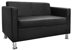 Sofa 2 seater Cubo PU Black  120x71x73cm.