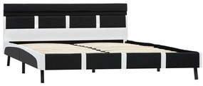 vidaXL Πλαίσιο Κρεβατιού με LED Μαύρο 140x200 εκ. από Συνθετικό Δέρμα