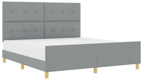 vidaXL Κρεβάτι Φωτεινό Γκρι 180x200 εκ. Ύφασμα