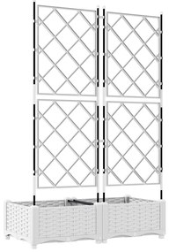 vidaXL Γλάστρα Κήπου με Στήριγμα 2 τεμ Λευκή 80x40x125.5 εκ