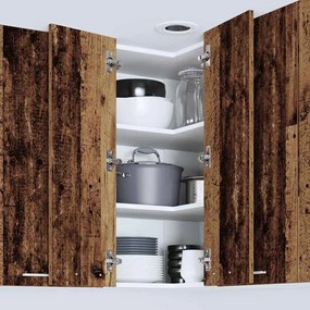 vidaXL Κρεμαστό ντουλάπι Παλαιό Ξύλο και Λευκό 57 x 57 x 80 εκ.
