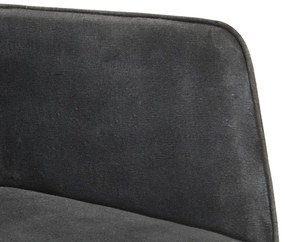 Πολυθρόνα Κουνιστή Μαύρη από Vintage Καραβόπανο με Υποπόδιο - Μαύρο