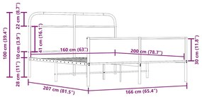 ΣΚΕΛΕΤΟΣ ΚΡΕΒ. ΧΩΡΙΣ ΣΤΡΩΜΑ ΚΑΠΝΙΣΤΗ ΔΡΥΣ 160X200 ΕΚ. ΜΕΤΑΛΛΙΚΟ 3318679