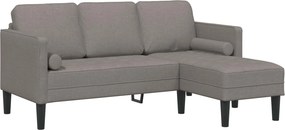vidaXL Σετ Καναπέ με μαξιλάρι 2 pcs Taupe Πολυεστέρας
