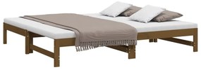 vidaXL Καναπές Κρεβάτι Συρόμενος Μελί 2x(90x190) εκ. Μασίφ Ξύλο Πεύκου