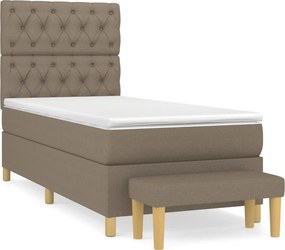 vidaXL Κρεβάτι Boxspring με Στρώμα Taupe 80x200 εκ. Υφασμάτινο