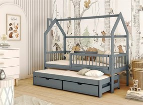 PAPI 90x180 graphite children's house bed Lano Furniture