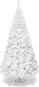 Costway Τεχνητό Χριστουγεννιάτικο Δέντρο με Μεταλλική Βάση 210 εκ. Λευκό CM19735