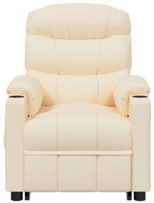 vidaXL Πολυθρόνα Μασάζ με Ανύψωση Κρεμ Υφασμάτινη