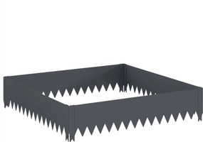 vidaXL Περίγραμμα γκαζόν 4 τμχ. 100 x 100 x 20 cm Ατσάλι Ανθρακί