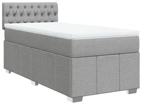 ΚΡΕΒΑΤΙ BOXSPRING ΜΕ ΣΤΡΩΜΑ ΑΝΟΙΧΤΟ ΓΚΡΙ 100X200 ΕΚ. ΥΦΑΣΜΑΤΙΝΟ 3289286