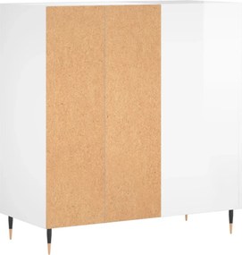 vidaXL Δισκοθήκη Γυαλιστερή Λευκή 84,5 x 38x 89 εκ. από Επεξεργ. Ξύλο