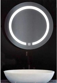 Στρογγυλός καθρέπτης τοίχου 5five με led - Λευκό