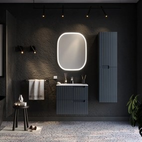 Martin Enza 60 Anthracite  MDF - Πάγκος με Νιπτήρα &amp; Καθρέπτη