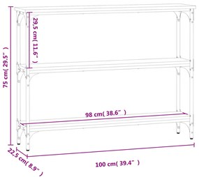 ΤΡΑΠΕΖΙ ΚΟΝΣΟΛΑ ΓΚΡΙ SONOMA 100X22,5X75 ΕΚ. ΕΠΕΞΕΡΓΑΣΜΕΝΟ ΞΥΛΟ 834028