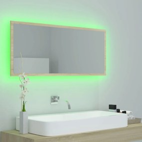 vidaXL Καθρέφτης Μπάνιου με LED Sonoma Δρυς 100x8,5x37 εκ. Ακρυλικός