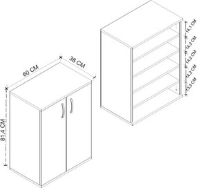 Παπουτσοθήκη - Ντουλάπι Manolo Megapap χρώμα λευκό 60x38x81,4εκ.