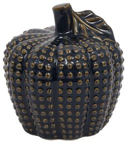 Διακοσμητικό Μήλο 023-223-091 14x14x15cm Blue Black-Gold Κεραμικό