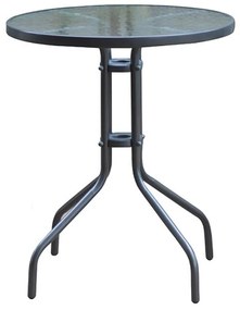 Τραπέζι Κήπου BALENO Γκρι/Διάφανο Μέταλλο/Γυαλί Φ60x70cm