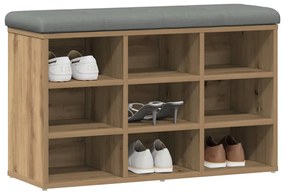 vidaXL Πάγκος παπουτσιών  Artisan Oak 82x32x50 cm Κατασκευασμένο ξύλο