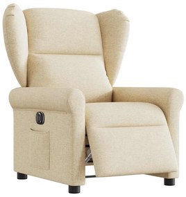 vidaXL Πολυθρόνα Ανακλινόμενη Ηλεκτρική Κρεμ Υφασμάτινη