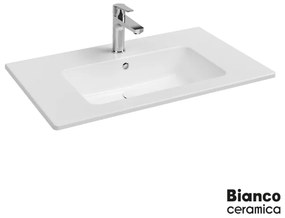 Bianco Ceramica Flat 46 Eπικαθήμενος Πορσελάνινος Νιπτήρας 81,5 x 46,5εκ Λευκό Γυαλιστερό