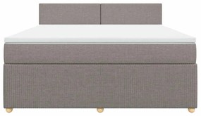vidaXL Κρεβάτι Boxspring με Στρώμα Taupe 180x200 εκ. Υφασμάτινο