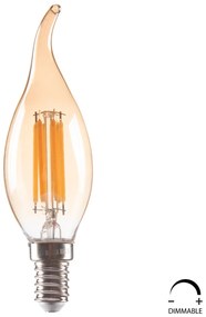 ΛΑΜΠΤΗΡΑΣ HM4047.02 ΣΤΥΛ ΦΛΟΓΑ LED FILAMENT 6W E14 3000K GOLD DIMMABLE