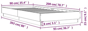 ΠΛΑΙΣΙΟ ΚΡΕΒΑΤΙΟΥ ΓΚΡΙ ΣΚΥΡΟΔΕΜΑΤΟΣ 90X200 ΕΚ. ΕΠΕΞΕΡΓ. ΞΥΛΟ 839605