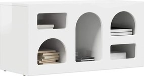 vidaXL Ντουλάπι TV ELST 80 x 35 x 40 εκ Υψηλής γυαλάδας λευκό