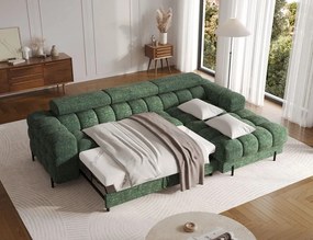 Γωνιακός καναπές Freyia-Prasino-Δεξιά - 285.00Χ181.00Χ93.00cm