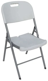 Καρέκλα Πτυσσόμενη FANAL Γκρι/Λευκό Μέταλλο/HDPE 40x39x86cm