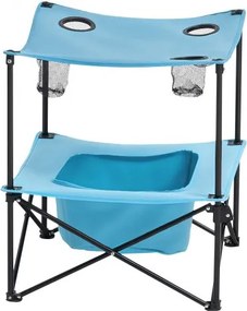 VEVOR Folding Portable Camping Table Oxford Outdoor SquareTable 4 Cup Holders
